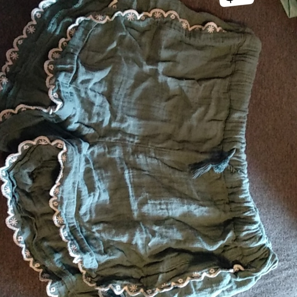 Old Navy Kids Green Shorts with White Trim